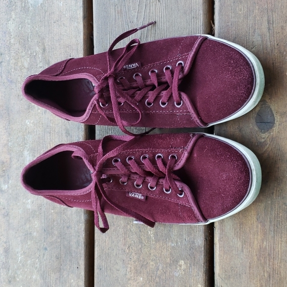 Vans Shoes - VANS Burgundy Suede Skate Shoes sz 7 Women's Sneakers
